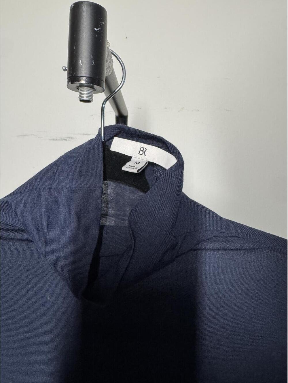 Banana Republic Navy Long Sleeve Mock Neck Top